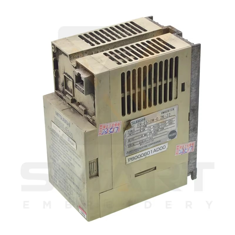 Tajima Fűrészgép alkatrészek használt inverter PB000801AD00 FR-E510W-0.2K-32